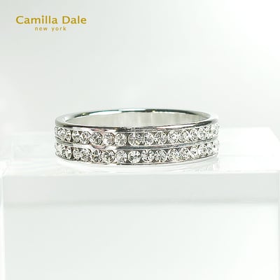 Camilla Dale 雙環360度水晶超廣角戒(銀)1