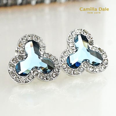 CamillaDale 分子水鑽耳環(藍)2
