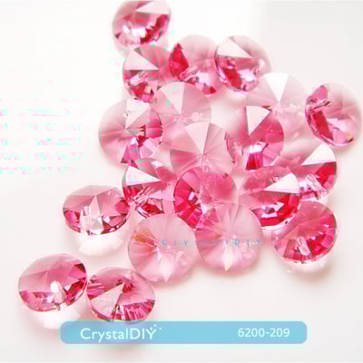 CrystalDIY奧地利SW水晶6200 圓形吊墜6mm單孔四色可選5