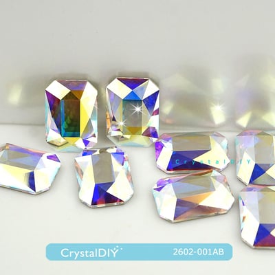 CrystalDIY奧地利水晶SW平底石#2602 水晶亮彩001AB 每包6顆入 平底貼鑽3