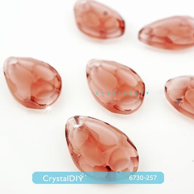 CrystalDIY奧地利水晶SW #6730 放射線吊墜嫣紅Blush Rose (257)18x11.5mm3