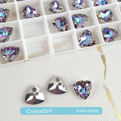 CrystalDIY奧地利SW水晶三角形吊墜6434水晶燦紫(001VL) 10.5mm 2入5