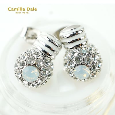 Camilla Dale 電燈泡水晶耳環(白蛋石)1