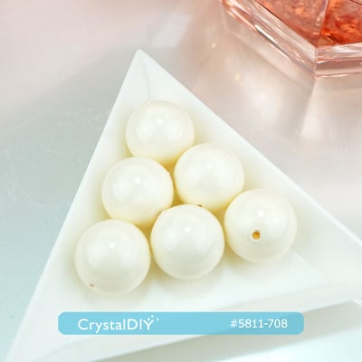 CrystalDIY奧地利水晶SW水晶珍珠#5811漆光白巧克力色(708) 14mm1