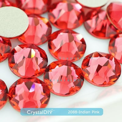 CrystalDIY奧地利水晶SW2088 Indian Pink印地安桃紅 (289)平底石SS5~SS342