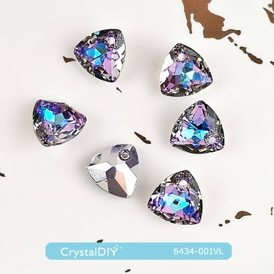 CrystalDIY奧地利SW水晶三角形吊墜6434水晶燦紫(001VL) 10.5mm 2入1