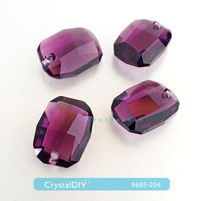 CrystalDIY奧地利SW水晶#6685繪圖水晶吊墜紫水晶19mm4