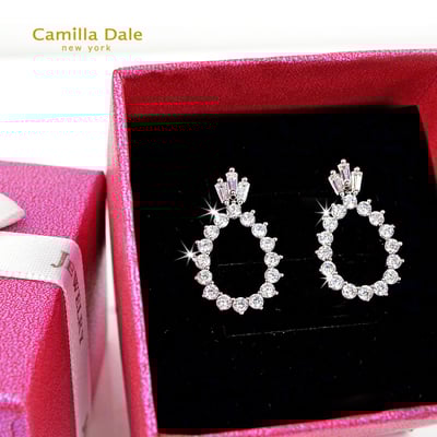 CamillaDale 皇冠淚滴鋯石耳環 韓製7