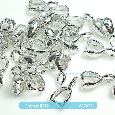 CrystalDIY 有上環小爪頭(正白)10pcs 電鍍正白K材質不易退色1