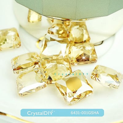 CrystalDIY奧地利水晶SW水晶公主切割吊墜#6431燦幻金 Crystal Golden Shadow16mm三色可選5