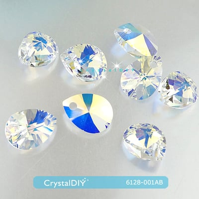 CrystalDIY奧地利水晶SW#6128迷你梨吊墜 水晶亮彩(001AB)10mm 每包12顆入三色可選5