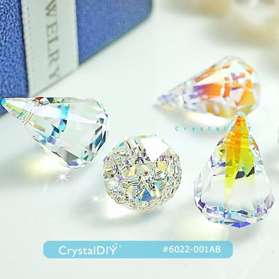 CrystalDIY奧地利SW水晶6022雨滴水晶吊墜14mm Crystal AB(001AB)3