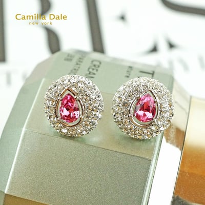 CamillaDale 夢寶心水晶耳環(玫瑰)韓製5