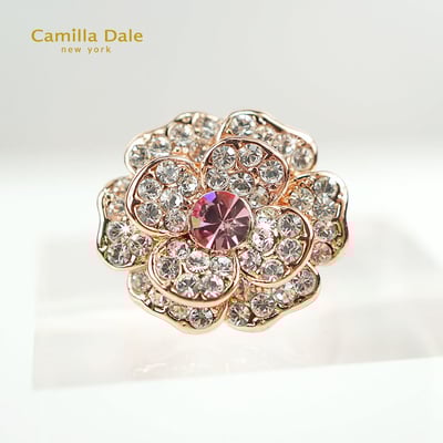 CamillaDale 山茶花水晶戒指(玫瑰金)3