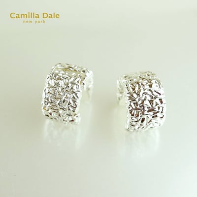Camilla Dale 亮鋁箔半圓耳環1