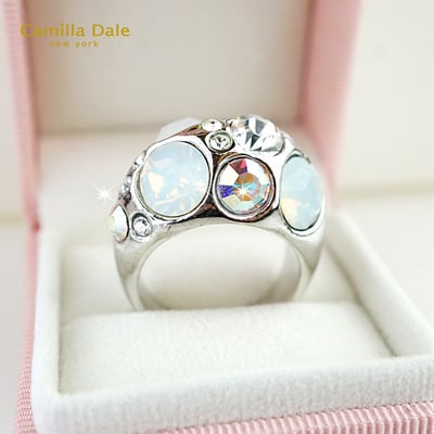 Camilla Dale 夢寶星時尚水晶戒指(白)3