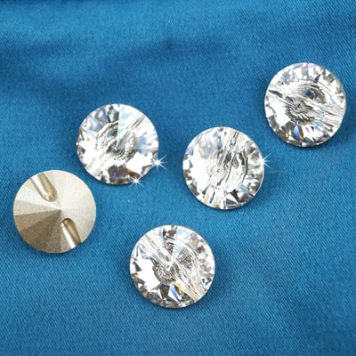 CrystalDIY奧地利SW水晶鈕扣#3015 水晶(001)-12mm14mm(零售6顆入)4
