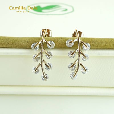 Camilla Dale 925純銀鍍金枝葉耳環4