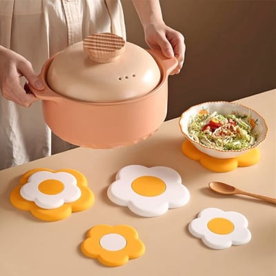 Daisy 花朵矽膠鍋墊杯墊桌墊1大+1小1