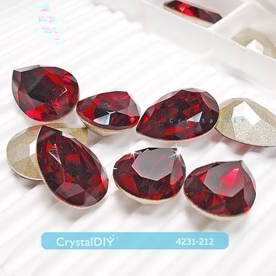CrystalDIY奧地利水晶SW花式石#4320梨形石 暹羅紅Siam(208)18*13mm2