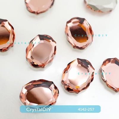 CrystalDIY奧地利SW水晶花式石＃4142巴洛克鏡面Blush Rose(257)嫣紅9