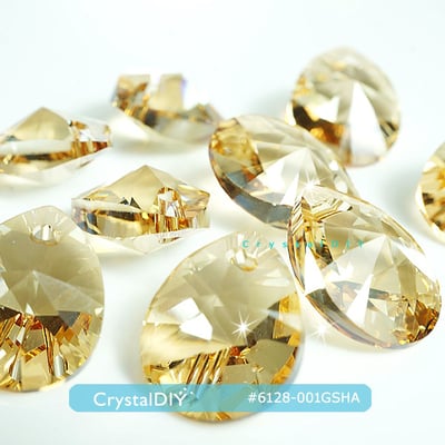 CrystalDIY奧地利水晶SW#6128迷你梨吊墜 水晶亮彩(001AB)10mm 每包12顆入三色可選9