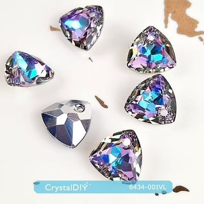 CrystalDIY奧地利SW水晶三角形吊墜6434水晶燦紫(001VL) 10.5mm 2入4