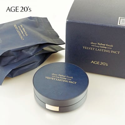 Age20's天鵝絨持久粉餅 一殼2蕊 質地細緻柔軟 高遮瑕粉餅 公司貨附發票7
