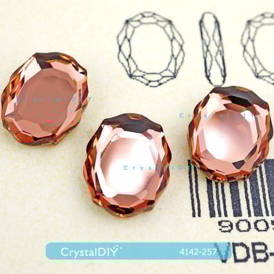 CrystalDIY奧地利SW水晶花式石＃4142巴洛克鏡面Blush Rose(257)嫣紅8