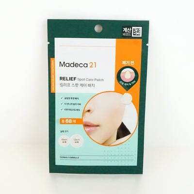 韓國Madeca21舒緩痘痕斑點護理貼68片 透明隱形貼 含有茶樹葉油3