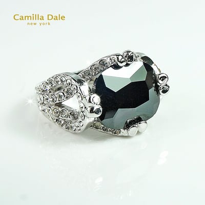 CamillaDale 韓製黑寶石水晶戒指3