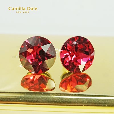 CamillaDale施悅美鑽耳環(印地安桃紅) 採用奧地利SW水晶圓形石3