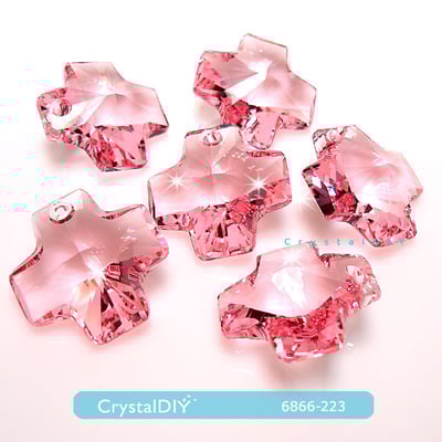 CrystalDIY奧地利水晶SW #6866小十字架水晶吊墜 2顆入1