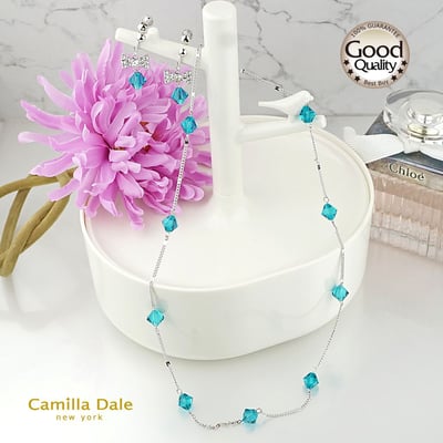 CamillaDale 星空點點項鍊 水晶串珠5328土耳其藍8