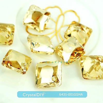 CrystalDIY奧地利水晶SW水晶公主切割吊墜#6431燦幻金 Crystal Golden Shadow16mm三色可選7