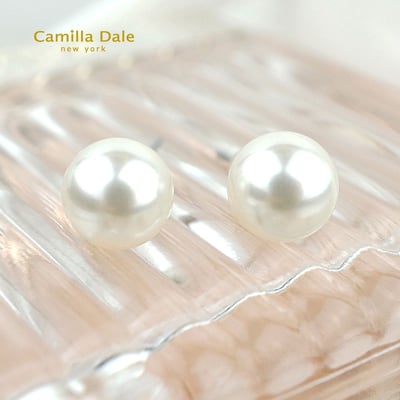 CamillaDale 簡約雪白珍珠耳環(耳針式)3