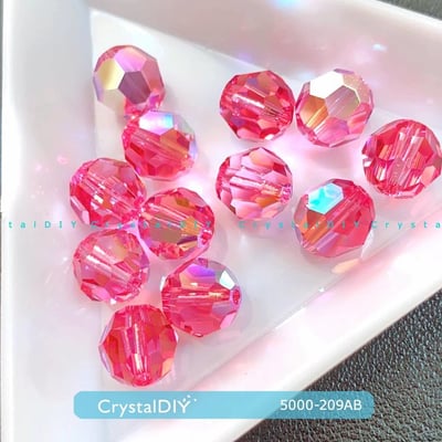 CrystalDIY奧地利水晶SW 水晶串珠#5000 ROSEAB玫瑰亮彩(209AB)8mm3