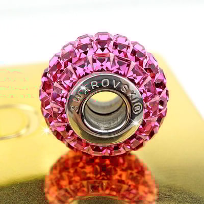 CrystalDIY奧地利水晶SW #80201方形水鑽密鑲 玫瑰(209) 15mm潘朵拉手鍊適用5