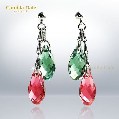 CamillaDale 聖誕果實水晶耳環 採用奧地利SW水晶吊墜#60101