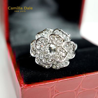 CamillaDale 山茶花水晶戒指(白)4