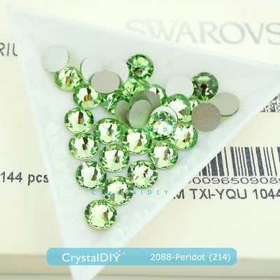 CrystalDIY奧地利水晶SW 2088 翠綠橄欖Peridot (214)平底石SS5~SS345