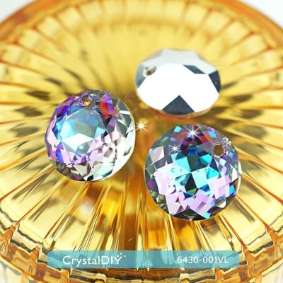 CrystalDIY奧地利SW水晶吊墜#6430經典切割吊墜百慕達藍Bermuda Blue (001BBL)14mm三色可選7