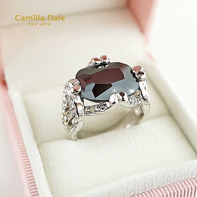 CamillaDale 韓製黑寶石水晶戒指2