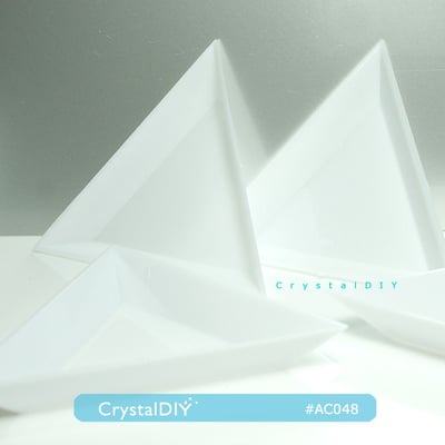 CrystalDIY三角型分色盤(白)5入 水鑽分色盤3