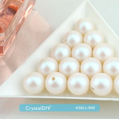 CrystalDIY奧地利水晶SW水晶珍珠#5810Pearlescent White Pear珠光(969) 6mm~12mm5