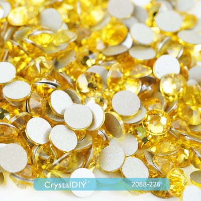 CrystalDIY奧地利SW水晶 2058/2088 明亮黃玉 Lt.Topaz(226)平底石3
