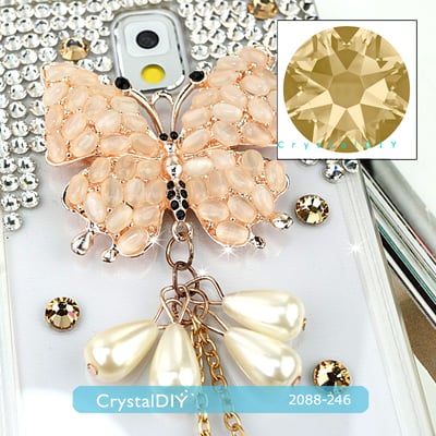 CrystalDIY奧地利水晶SW平底石 #2088Light Colorado Topaz淡雪茄黃(246)SS5~SS341