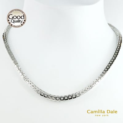 CamillaDale 韓製簡約3D正方立體水晶項鍊1