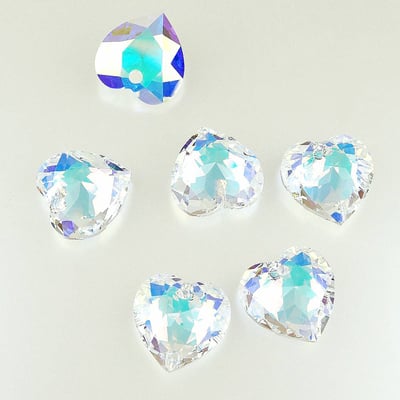 CrystalDIY奧地利水晶SW愛心吊墜新切割#6432 Lt. Rose Shimmer(223SHIM)淡粉紅微光14.5mm多色可選12