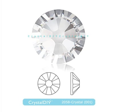 CrystalDIY奧地利SW水晶#2058水晶001平底石SS5(1.9mm)~SS9(2.7mm)1